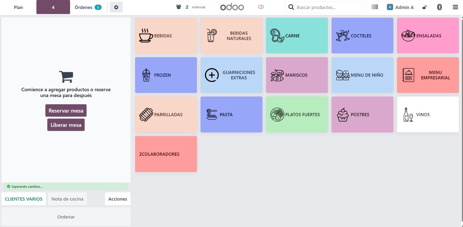 Menú por categorías en Odoo