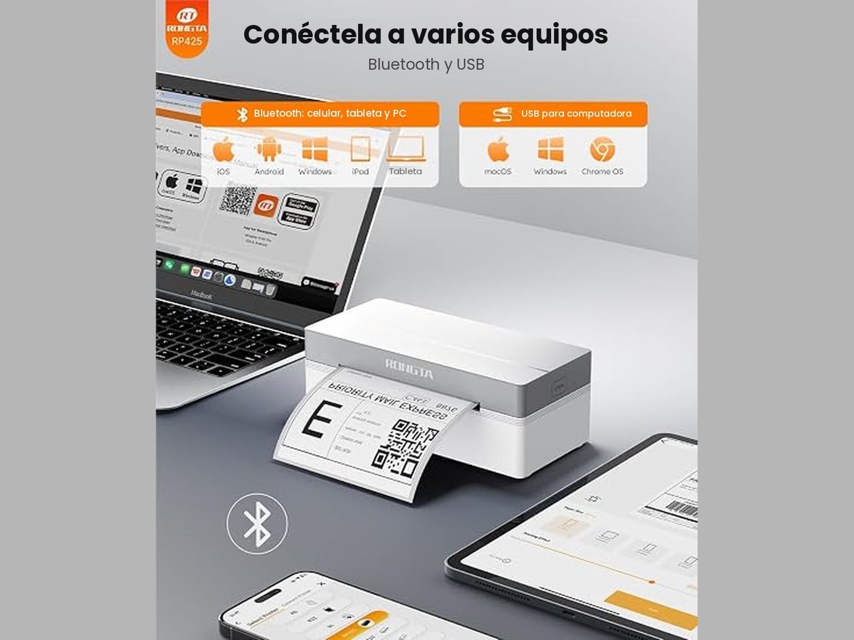 Se conecta por Bluetooth y USB